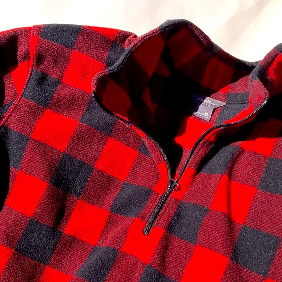 Eddie Bauer XL Polar Pullover Red and Black - Picture 6 of 12